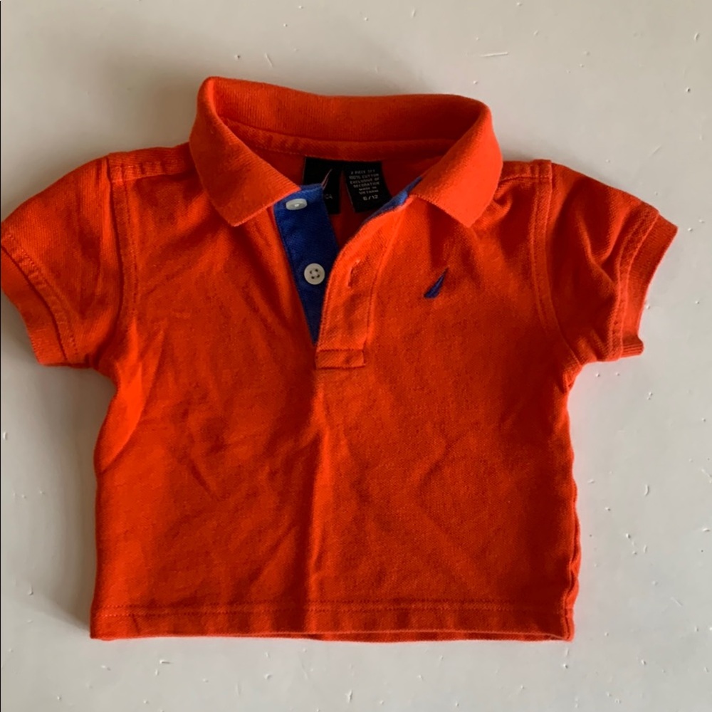 Nautica Orange Polo Boy Shirt 6-9 Month